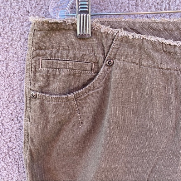 J. Jill Olive Twill Frayed Straight Leg Pants Sz 16P - Picture 2 of 13